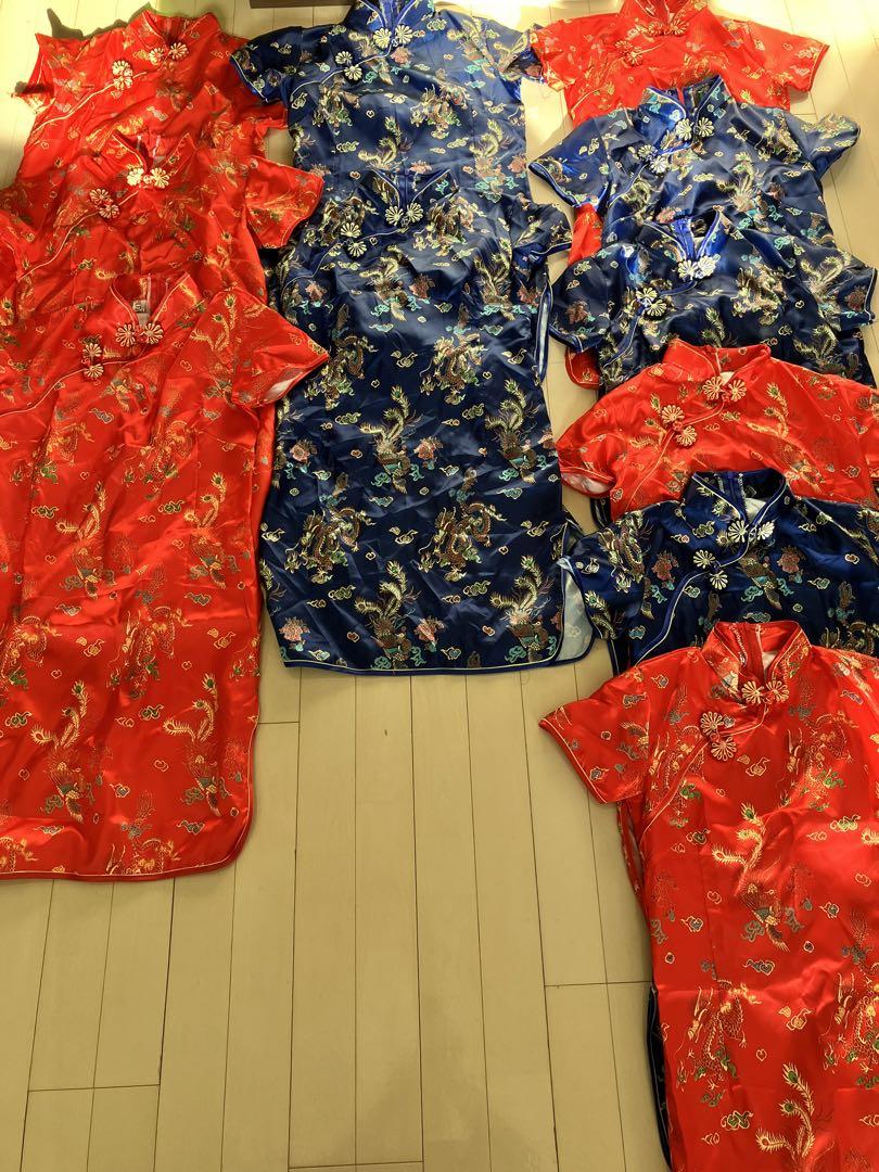 チャイナドレス　赤&青