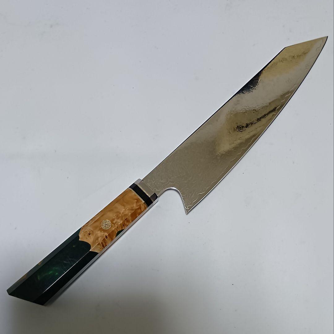 【国産】 切付型 67層 ダマスカス V金10号 牛刀 新品未使用品 21cm 包丁 調理器具