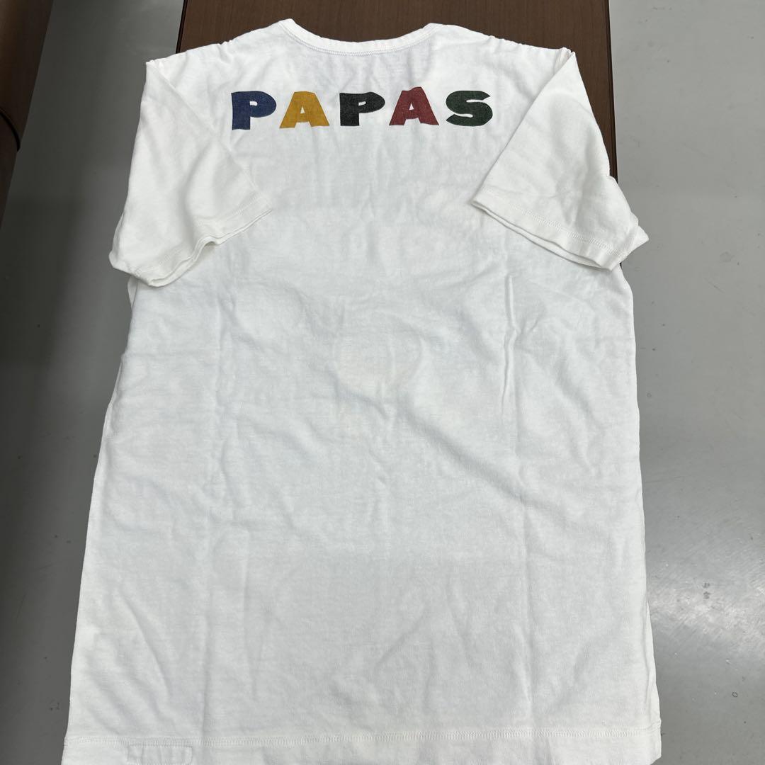 パパスTシャツ　PAPAS Tシャツ　半袖　白