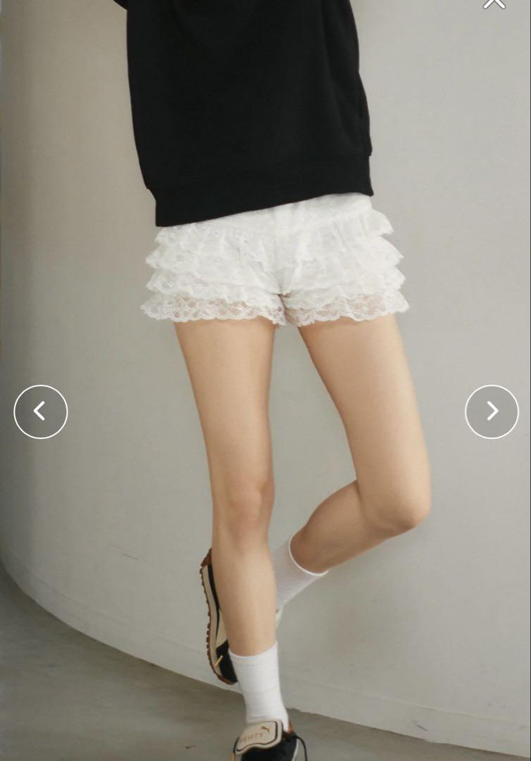 レースフリルショートパンツ