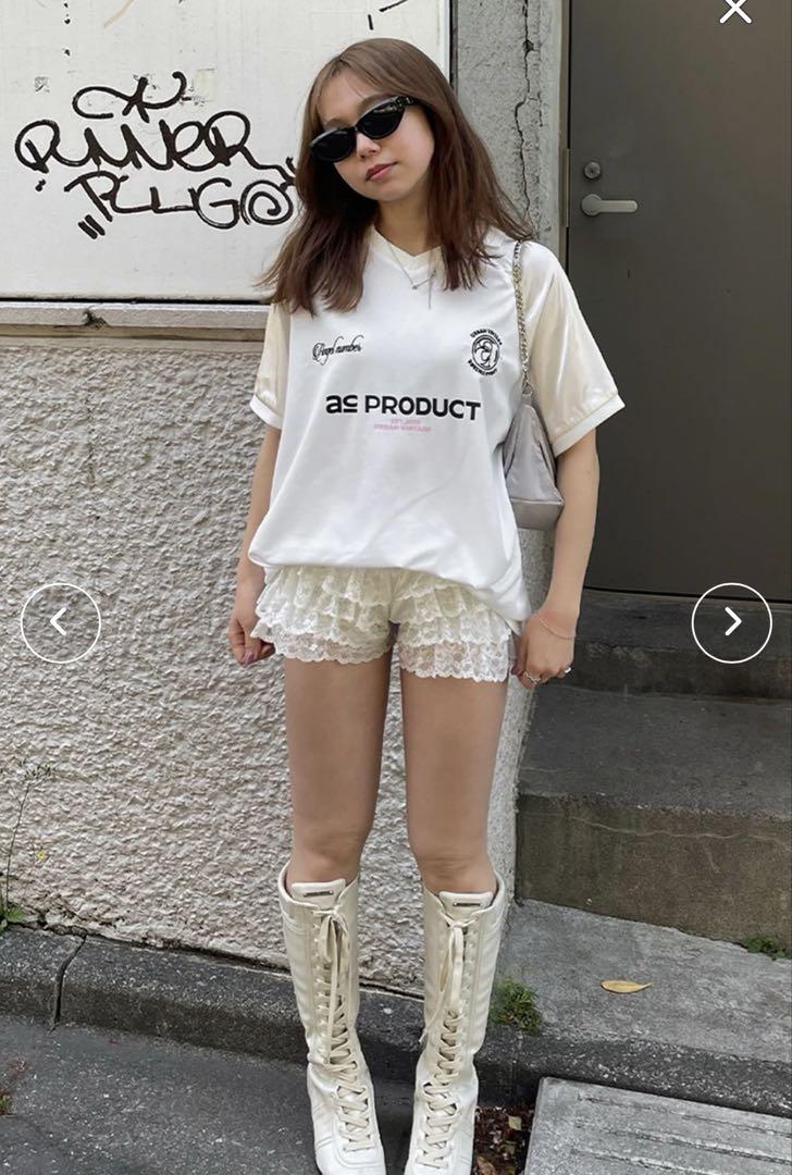レースフリルショートパンツ