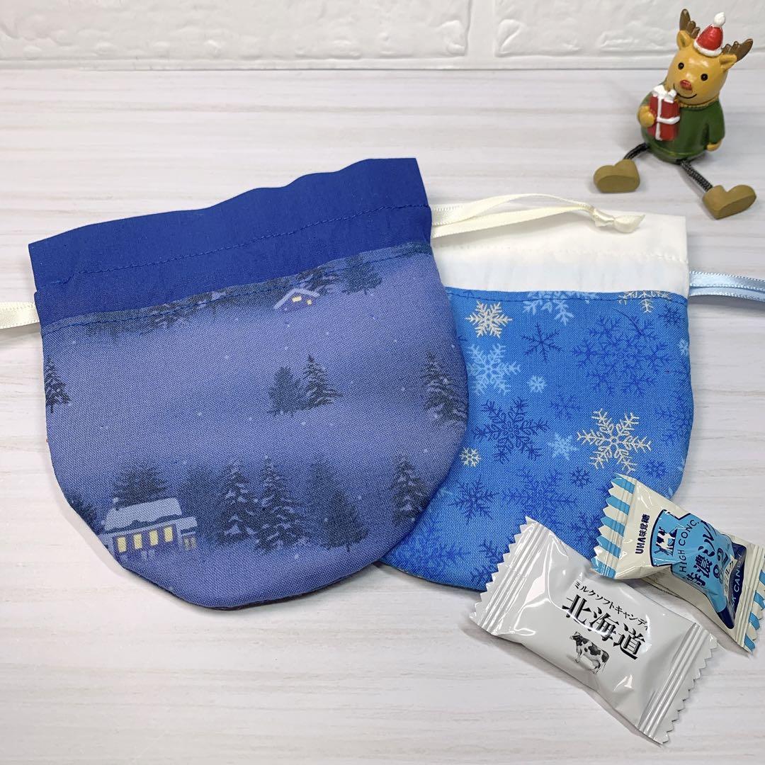 MK10まんまるミニ巾着2枚セット⭐️クリスマス柄 巾着袋 ポーチ 画像3