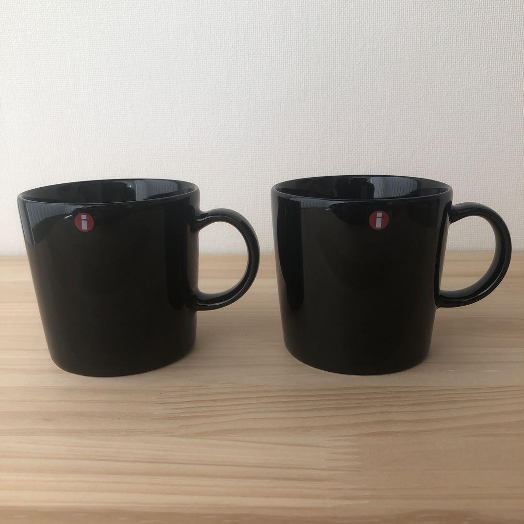 新品イッタラ  ティーママグカップ300ml  ブラック廃盤品2点