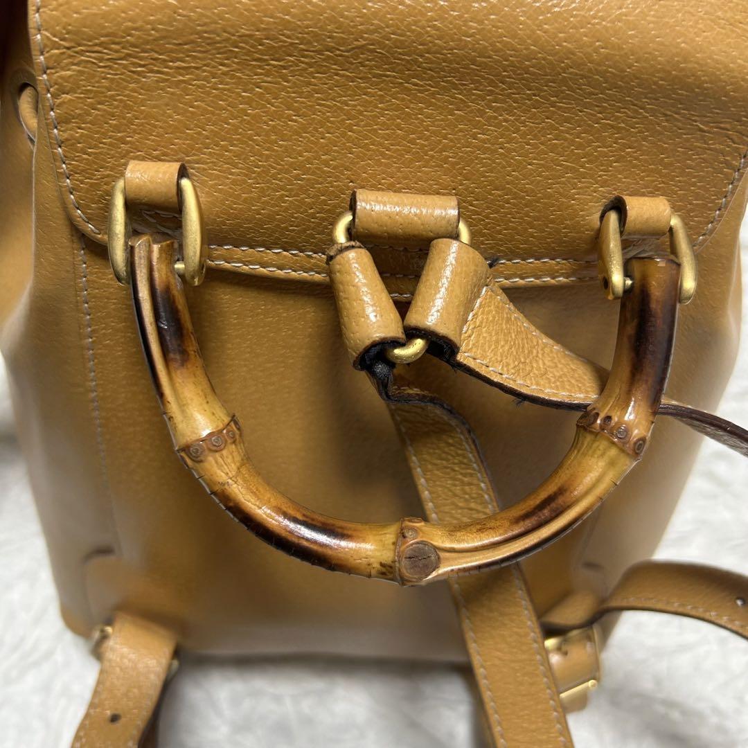 美品 GUCCIグッチ バンブー ミニリュック ゴールド ターンロック