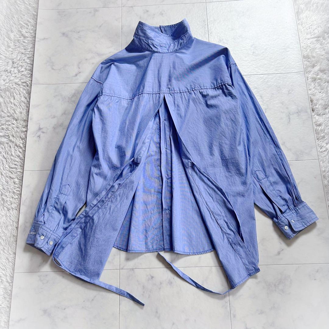 美品　aquagirl Americana別注　バックオープンシャツ ブルー