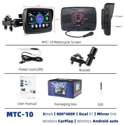 バイク用 【防水ナビ 】5インチ Car Play Android Auto