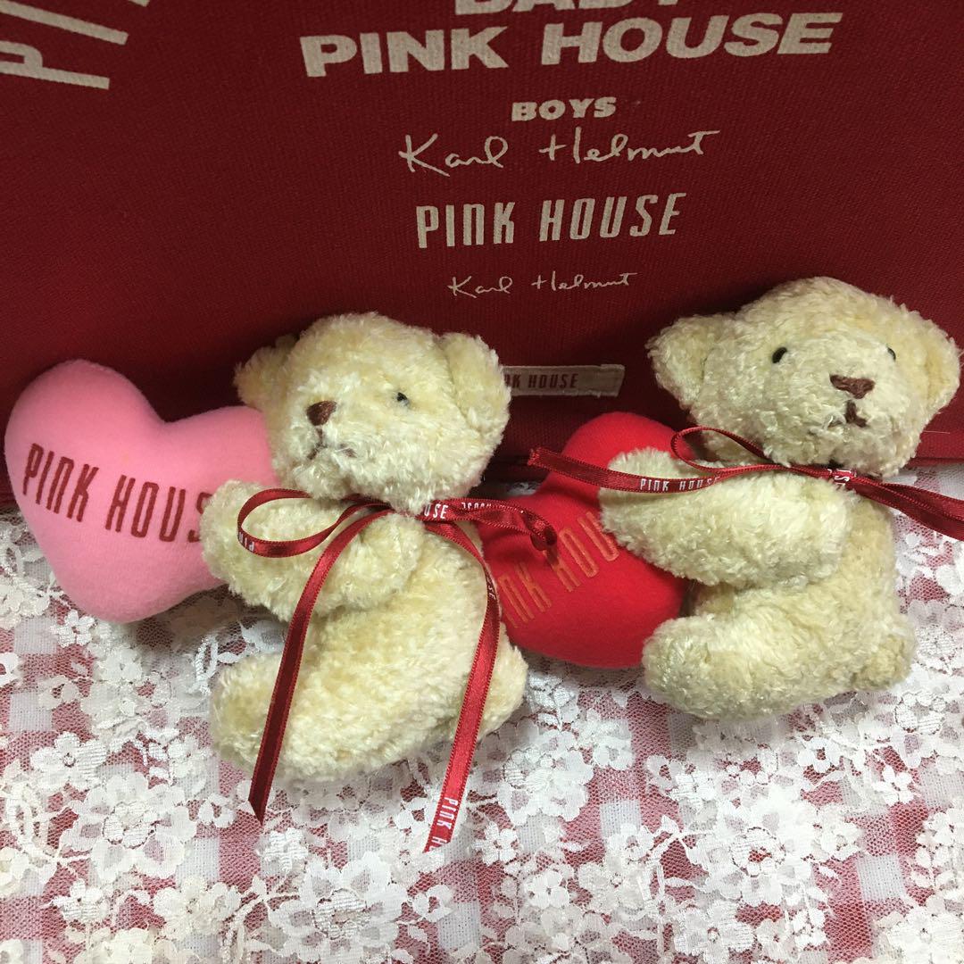 pink houseぬいぐるみ　コサージュ　ブローチ　バッチ　くま　ベア
