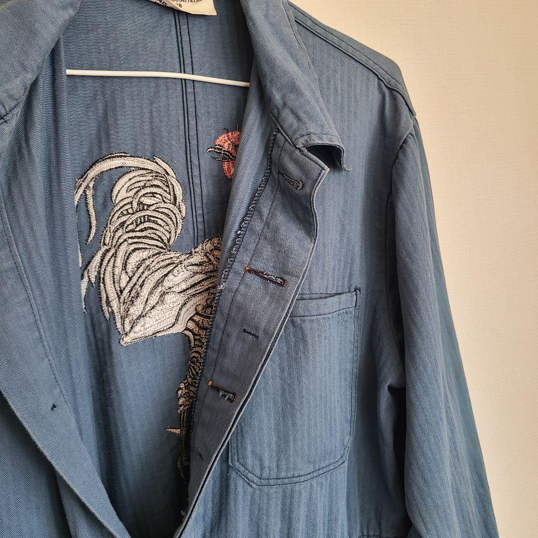 ビンテージリメイクコート　unsame poscm shirt　軍鶏