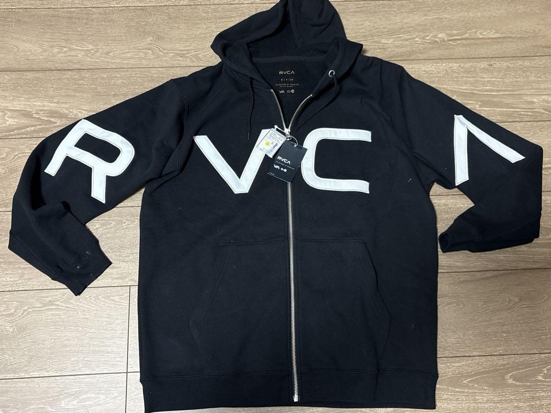 RVCA ブラック フルジップ パーカー