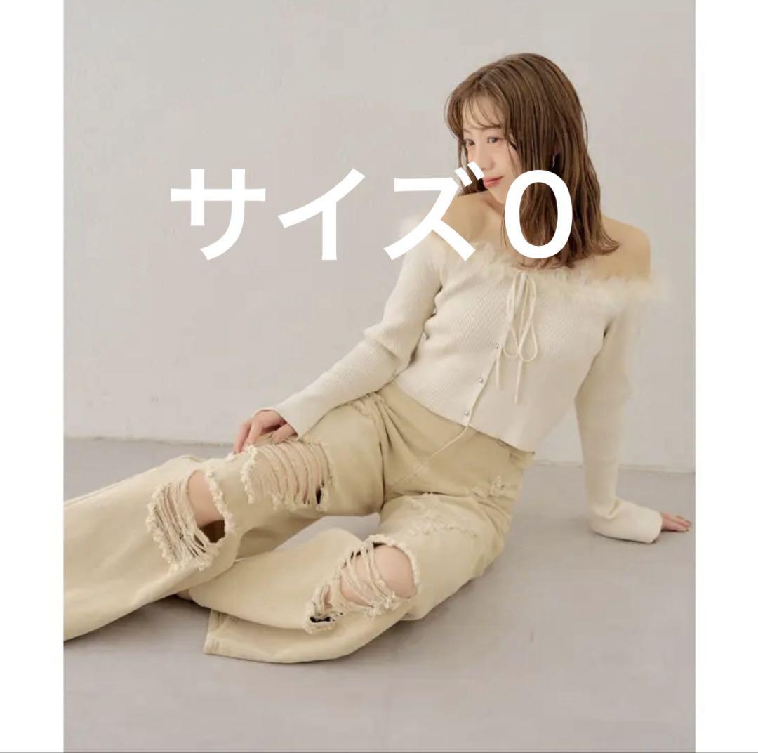 chico ダメージワイドデニムパンツ