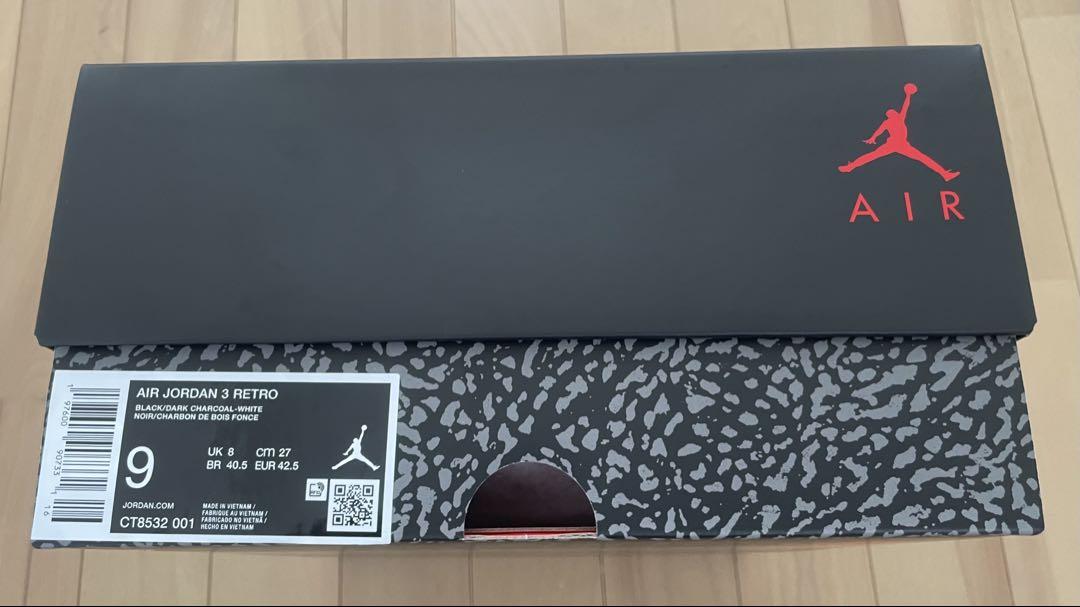 靴 AIR JORDAN 3 retro BlackCat 27cm