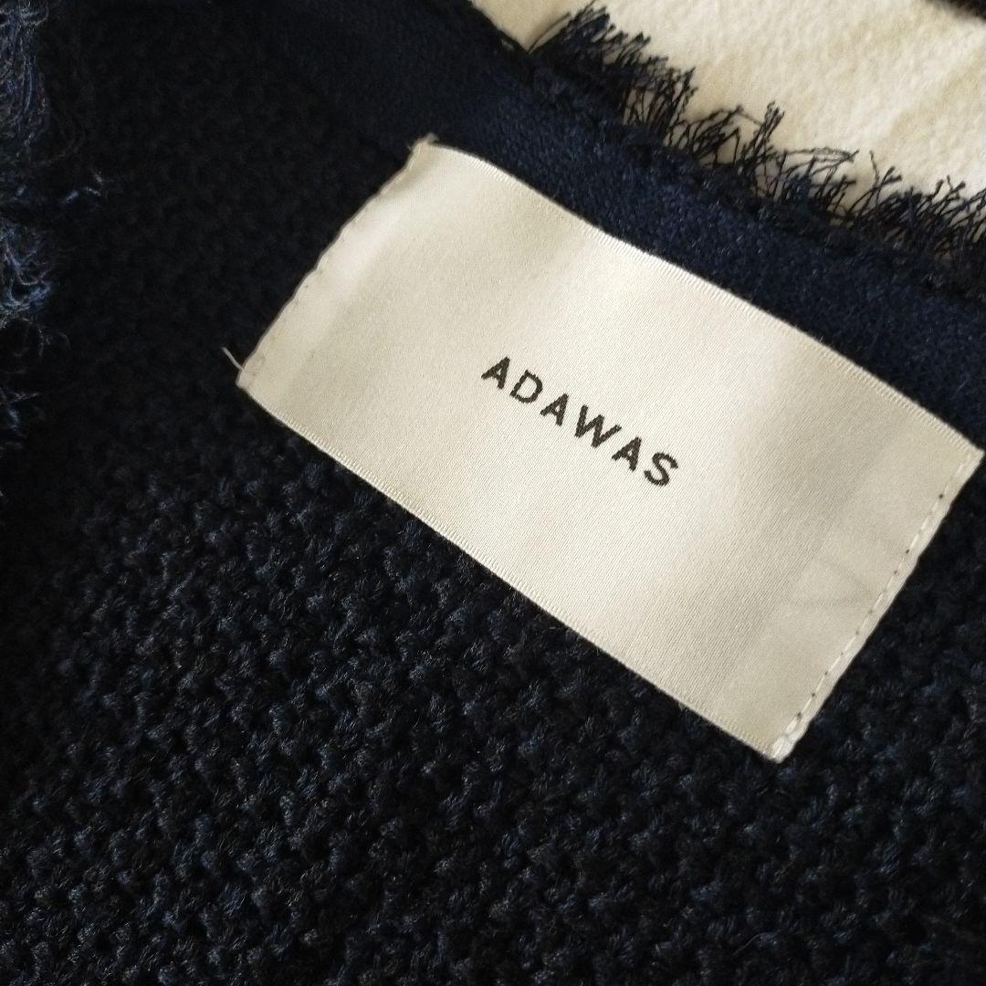 ADAWAS サマーツィードニットベスト ジレ ネイビー（美品✨23SS