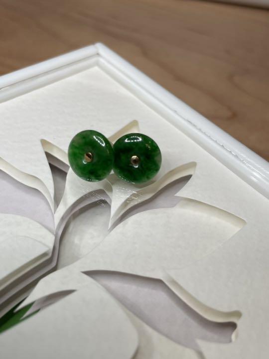 本翡翠18金ピアス 翡翠専門店ジョイテック購入