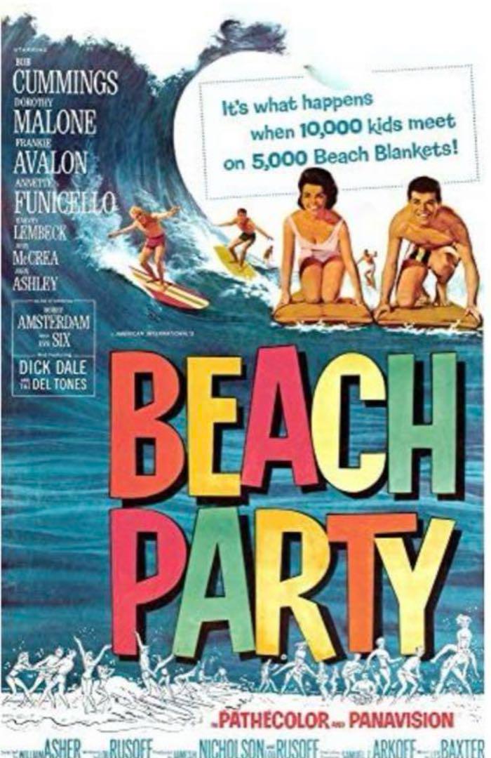 1963年 世界的大ヒットの青春映画\"Beach Party\"ビンテージTシャツ