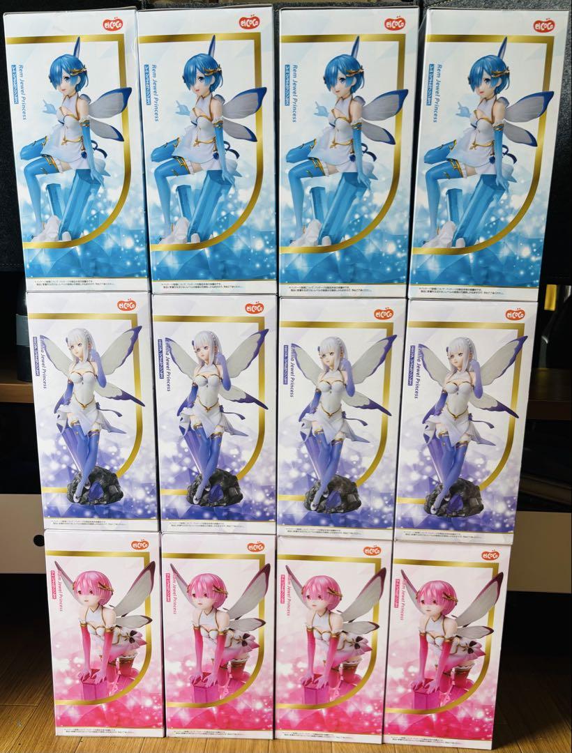 レム ラム エミリア 3種×4体の12個セット】ジュエルプリンセス