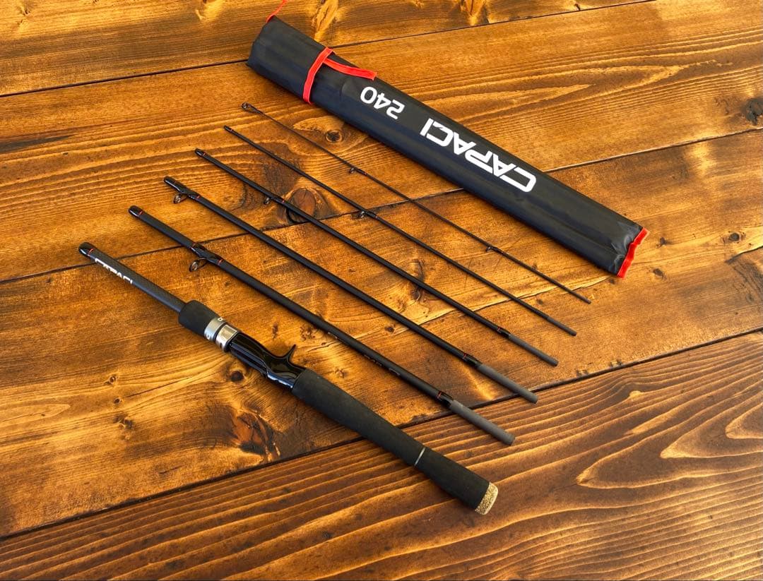 6ピースパックロッドセット　806M 240cm ベイトリール　釣り竿セット