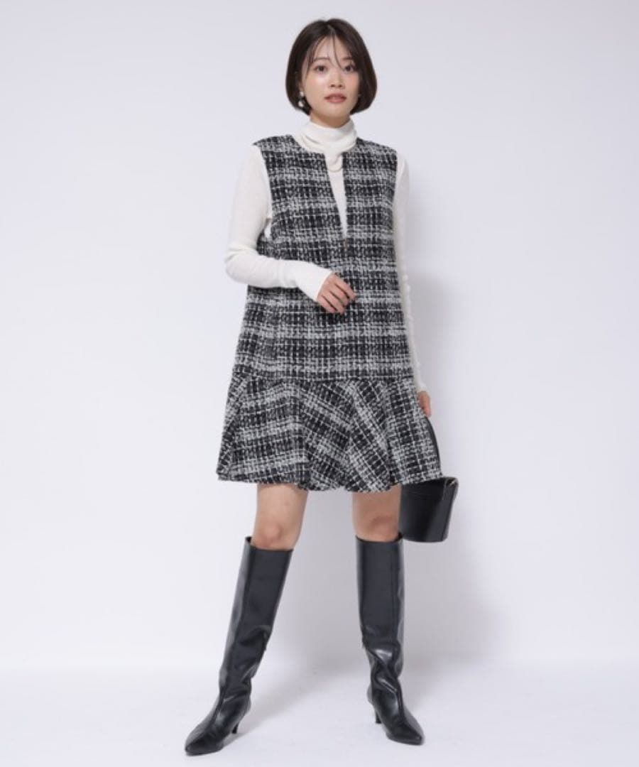 apuweiser-riche ツイードペプラムミニワンピースM・Apuweiser-riche