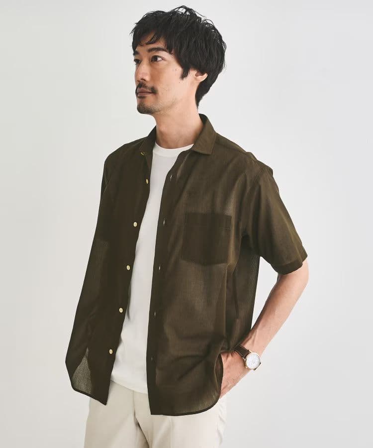 タケオキクチ　接触冷感付き ローン 半袖シャツ