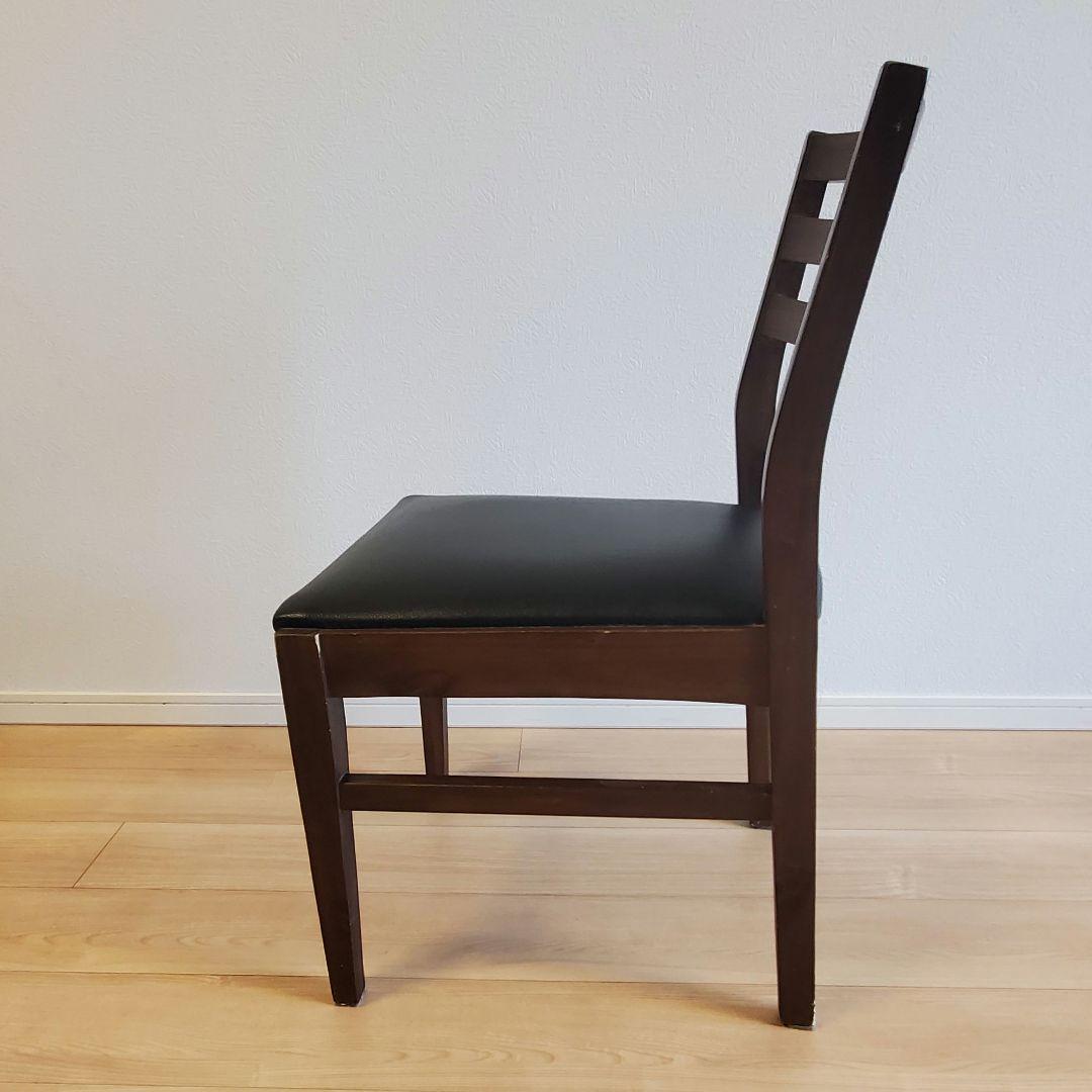 【美品】ダークブラウン 木製 ダイニングチェア