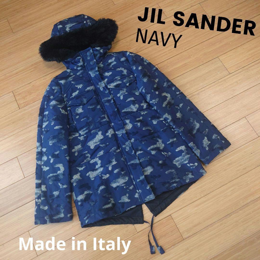 JILSANDER ジルサンダーネイビー フーデッドミリタリージャケットXXS以下 JIL SANDER NAVY