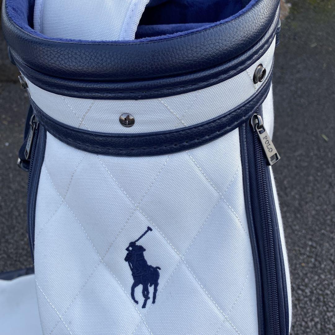 その他サービス | 福利厚生 POLO ゴルフバッグ ホワイト/ネイビー ゴルフバッグ・キャディバッグ