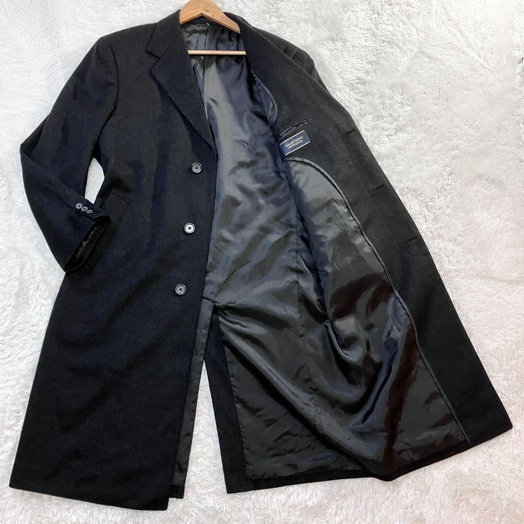 極美品 バレストリーノ カシミヤ 100% チェスターコート ロング L