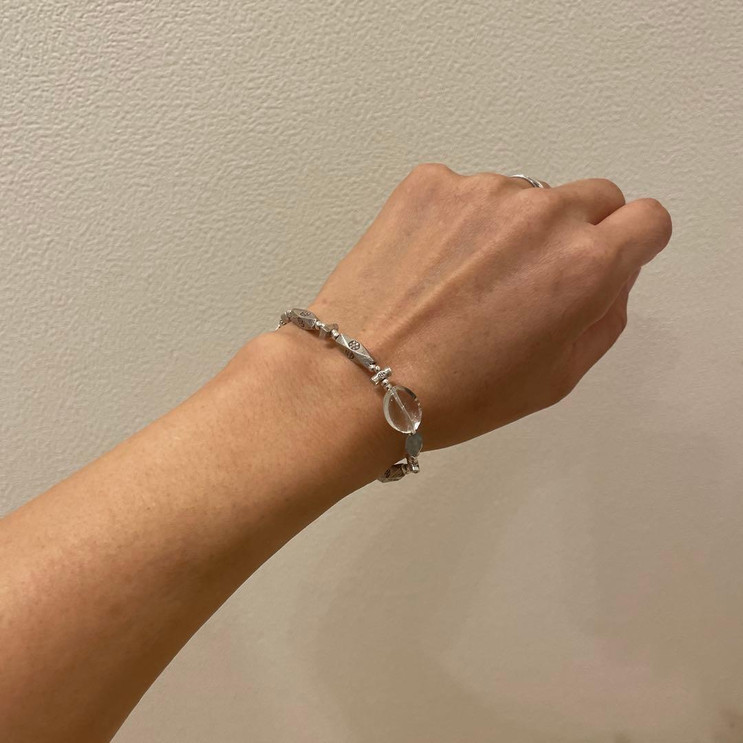 アクアマリン　カレンシルバー　ブレスレット　※B93