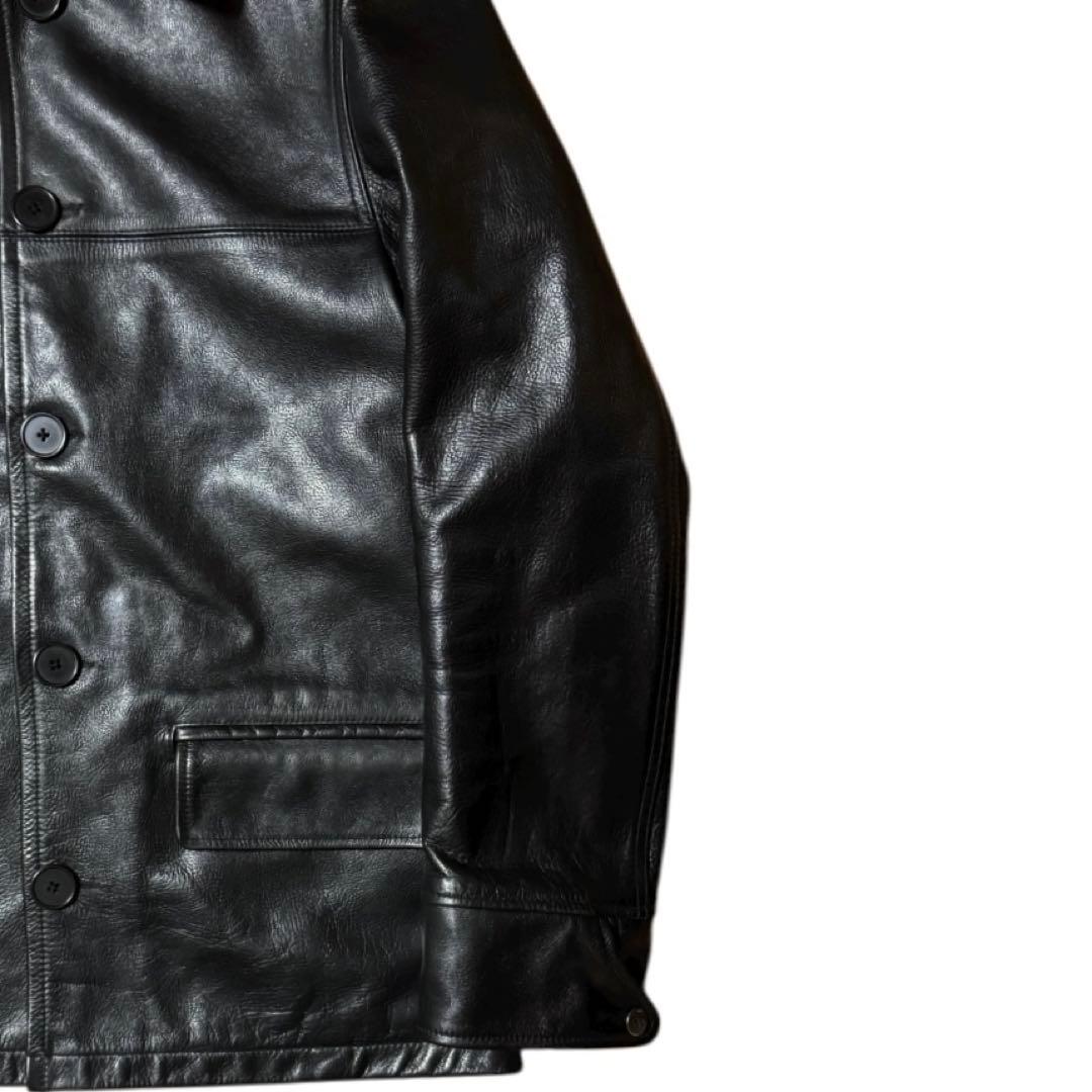 美品 Haruf 本革 オイルカウレザー カーコート ブラック Mサイズ 美品 Haruf 本革 オイルカウレザー カーコート ブラック Mサイズ