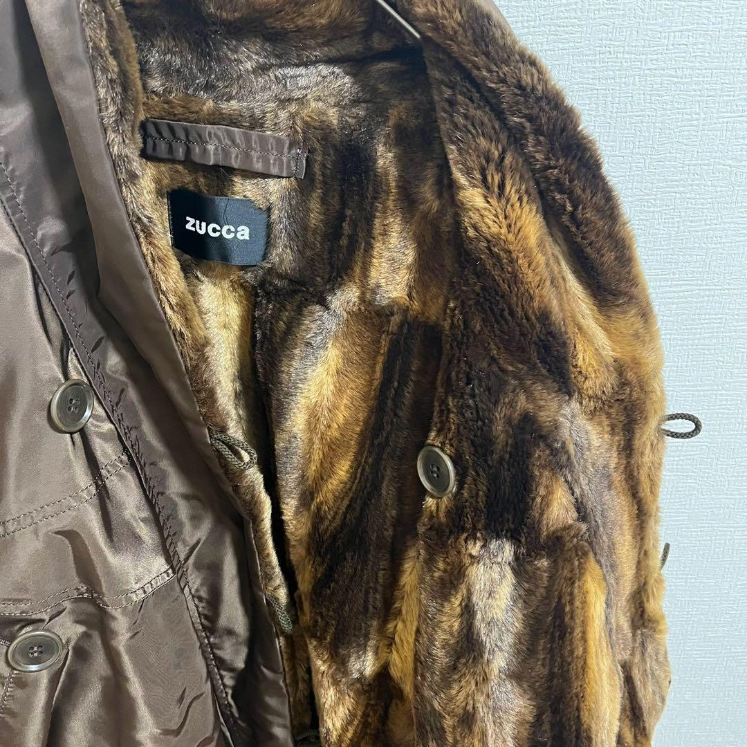 【裕様】zucca ズッカ ナイロンジャケット　裏地ファー　ブラウン　M