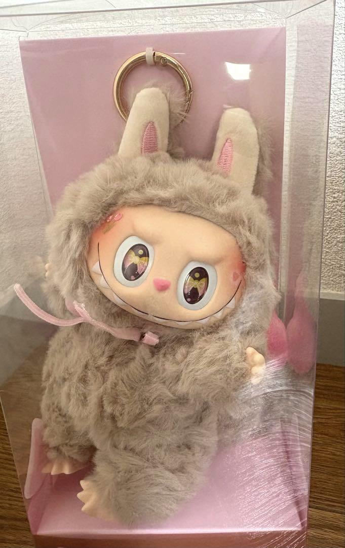 Labubu ピンクリボン　Angel ふわふわぬいぐるみ