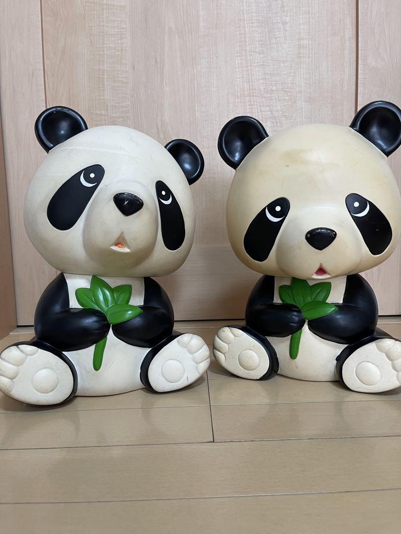 昭和レトロ　非売品　ノベルティ　パンダ　ソフビ　貯金箱　三菱銀行