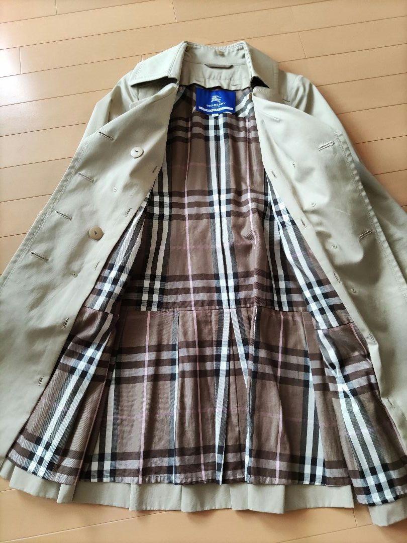 【在庫僅少】 バーバリーブルーレーベル38トレンチコート 美品 プリーツコート ジャケット・アウター