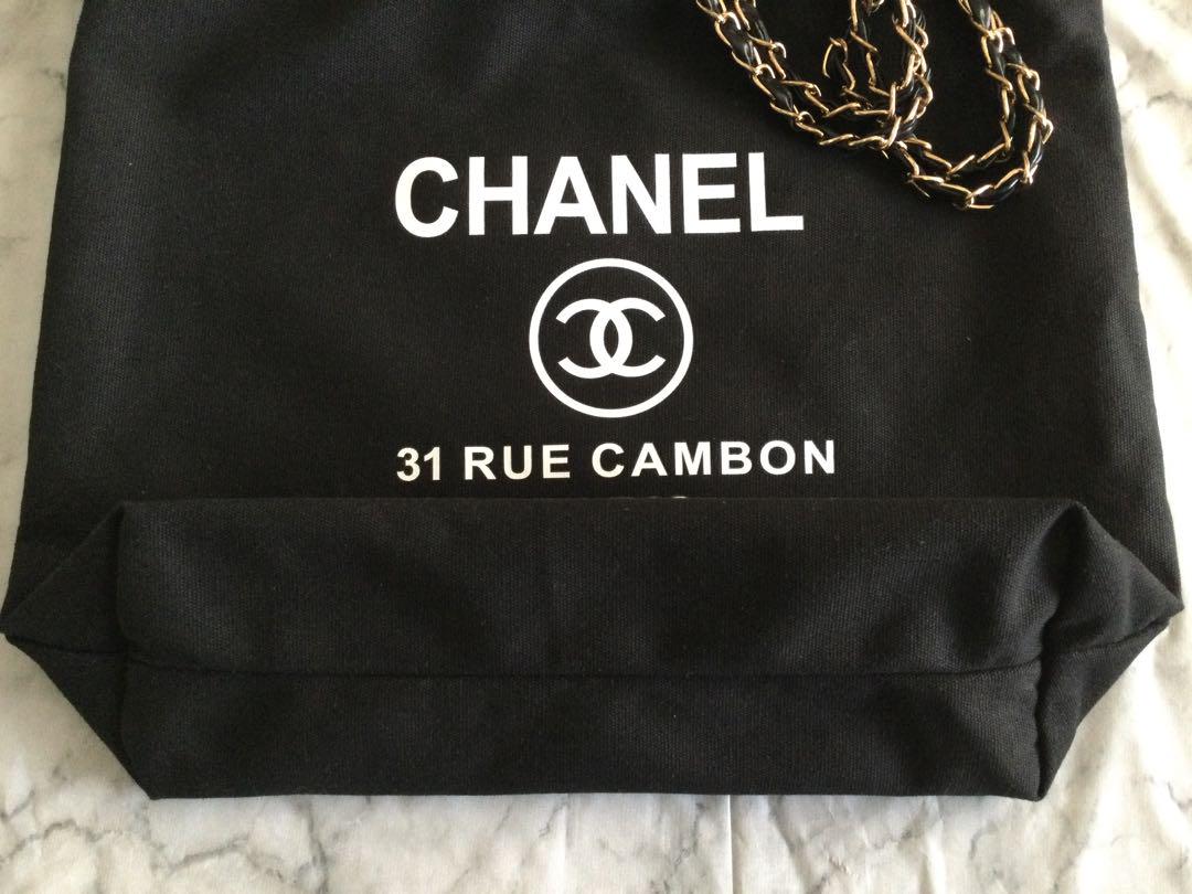 シャネル CHANEL ノベルティ チェーン付 2way トートバッグ ブラック