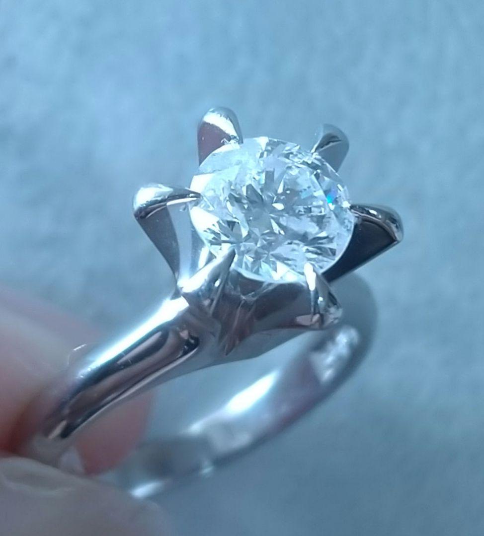 出品は3/9まで！大粒天然ダイヤモンド リング 指輪 1.036ct/F/I1