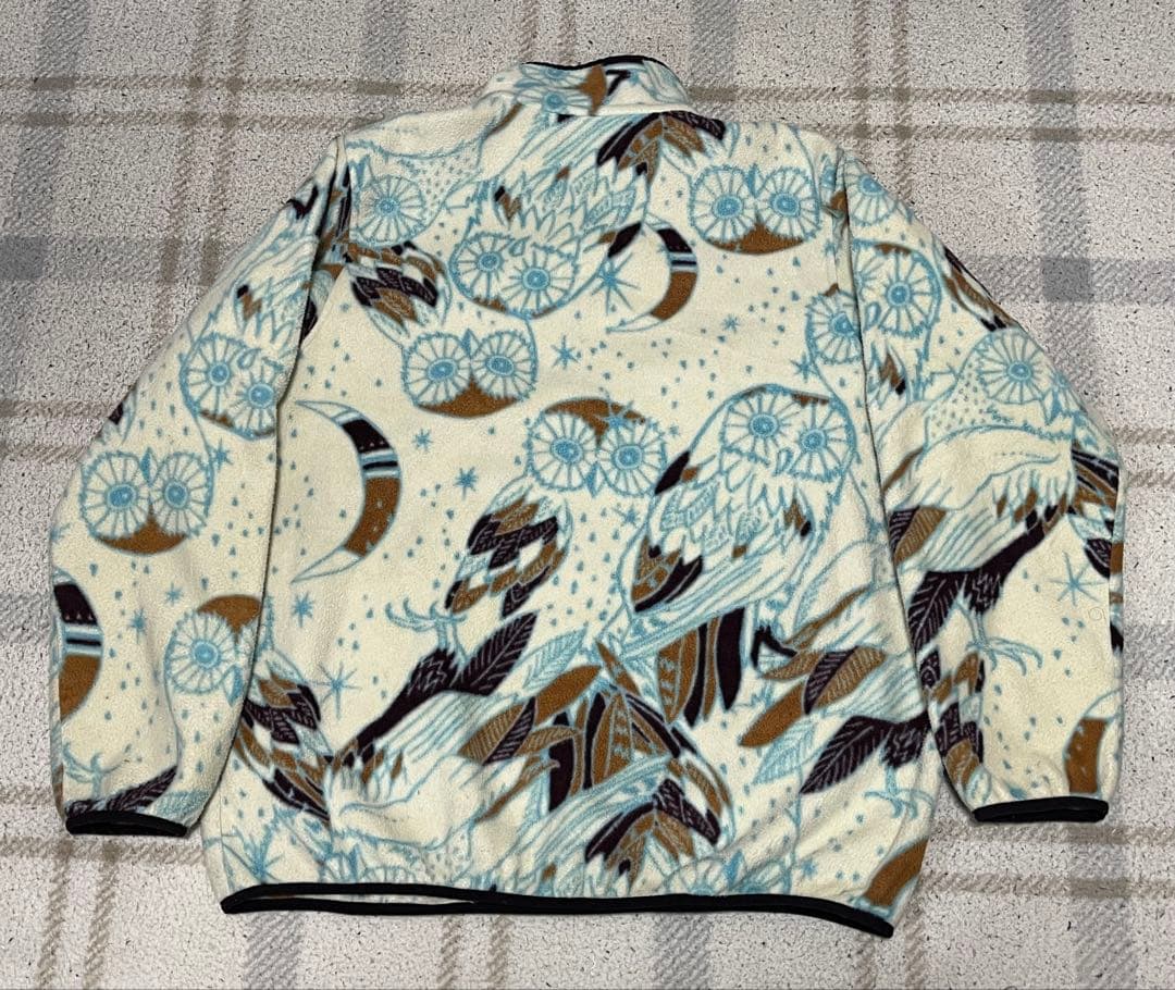 XL パタゴニア シンチラ スナップT フクロウ アニマル 総柄 フリース XL パタゴニア シンチラ スナップT フクロウ アニマル 総柄 フリース