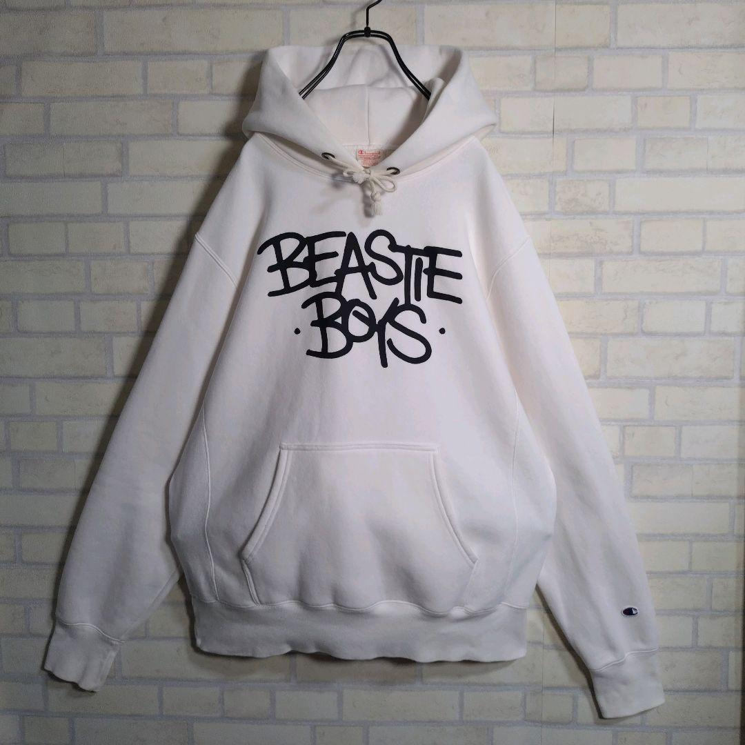 チャンピオン★ビースティーボーイズ コラボ リバースウィーブ パーカー 白 L チャンピオン★ビースティーボーイズ コラボ リバースウィーブ パーカー 白 L