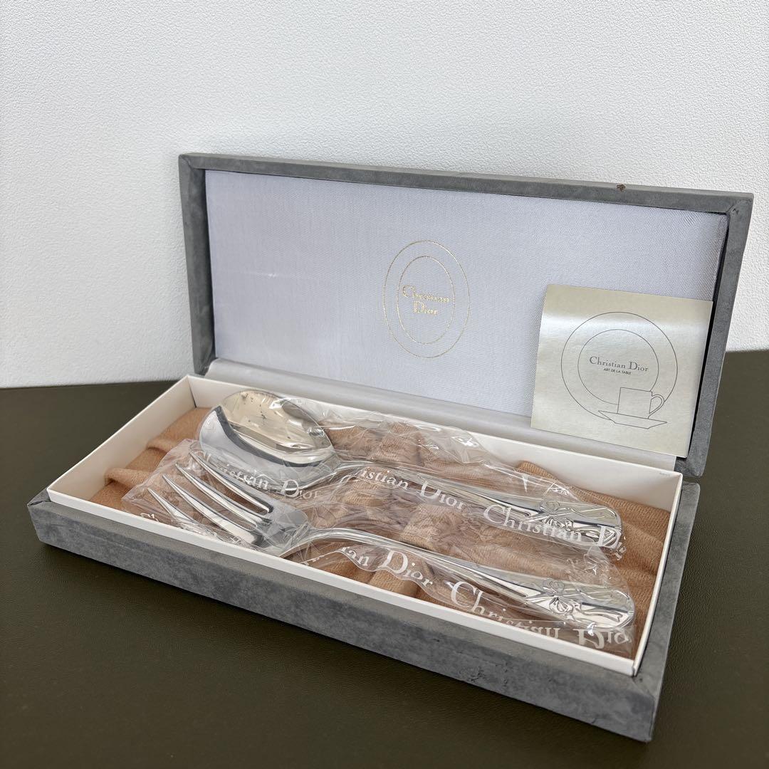 未使用　クリスチャンディオール　サービスフォーク＆スプーン　18-18 Dior
