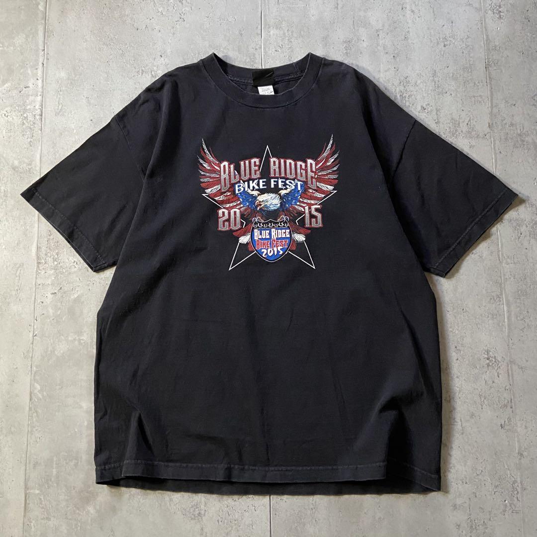 古着 HOT LEATHERS 半袖Tシャツ バックプリント 黒 XL