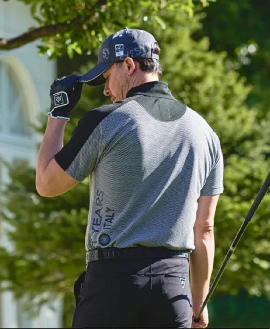 新品☆【SY32 GOLF】 DIMPLE MESH ZIP UP MOCK