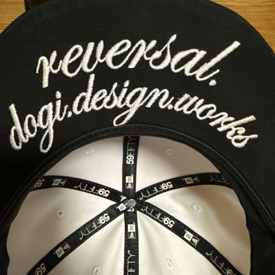 reversalリバーサル　ニューエラCAP 白×黒　刺繍