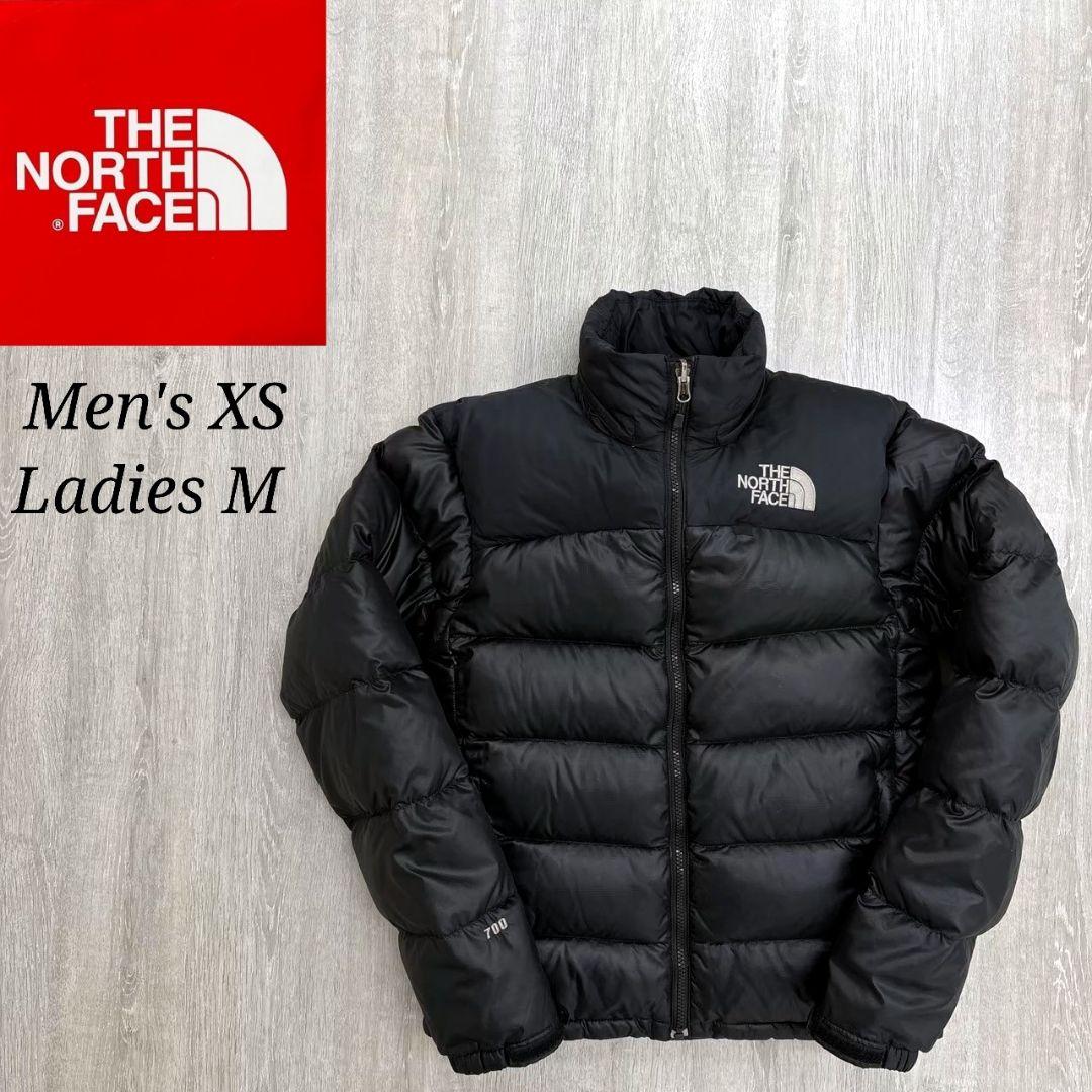 ノースフェイス 700FIL ダウン 黒 メンズXS レディースM~L相当M・THE NORTH FACE