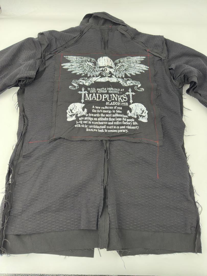 MAD メンズ PUNK系 切りっぱなしジャケット M　黒
