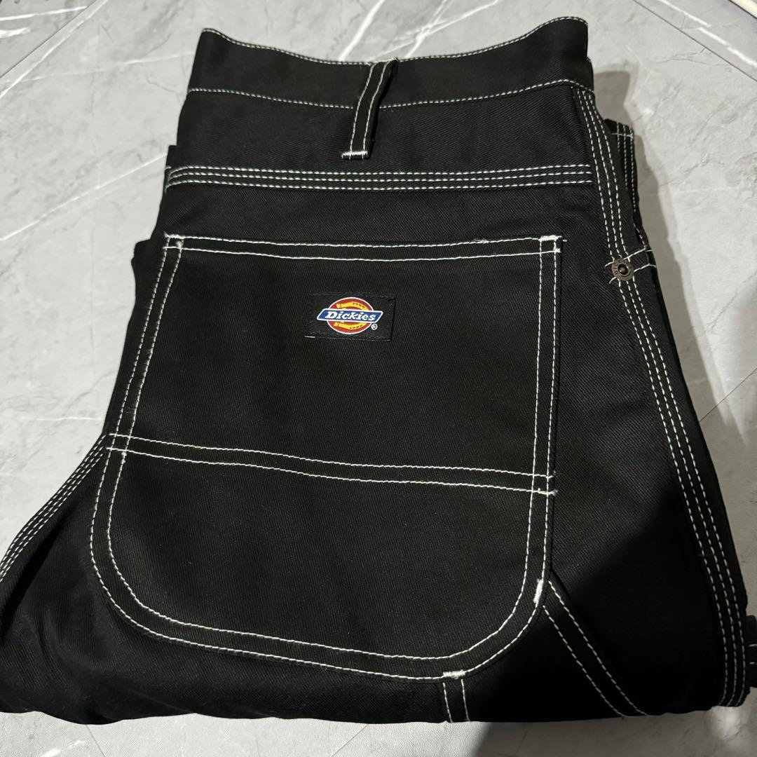 ディッキーズ ペインターパンツ 刺繍 ブラック 38×30 Dickiesディッキーズ 1939型配色ステッチペインターパンツ 30