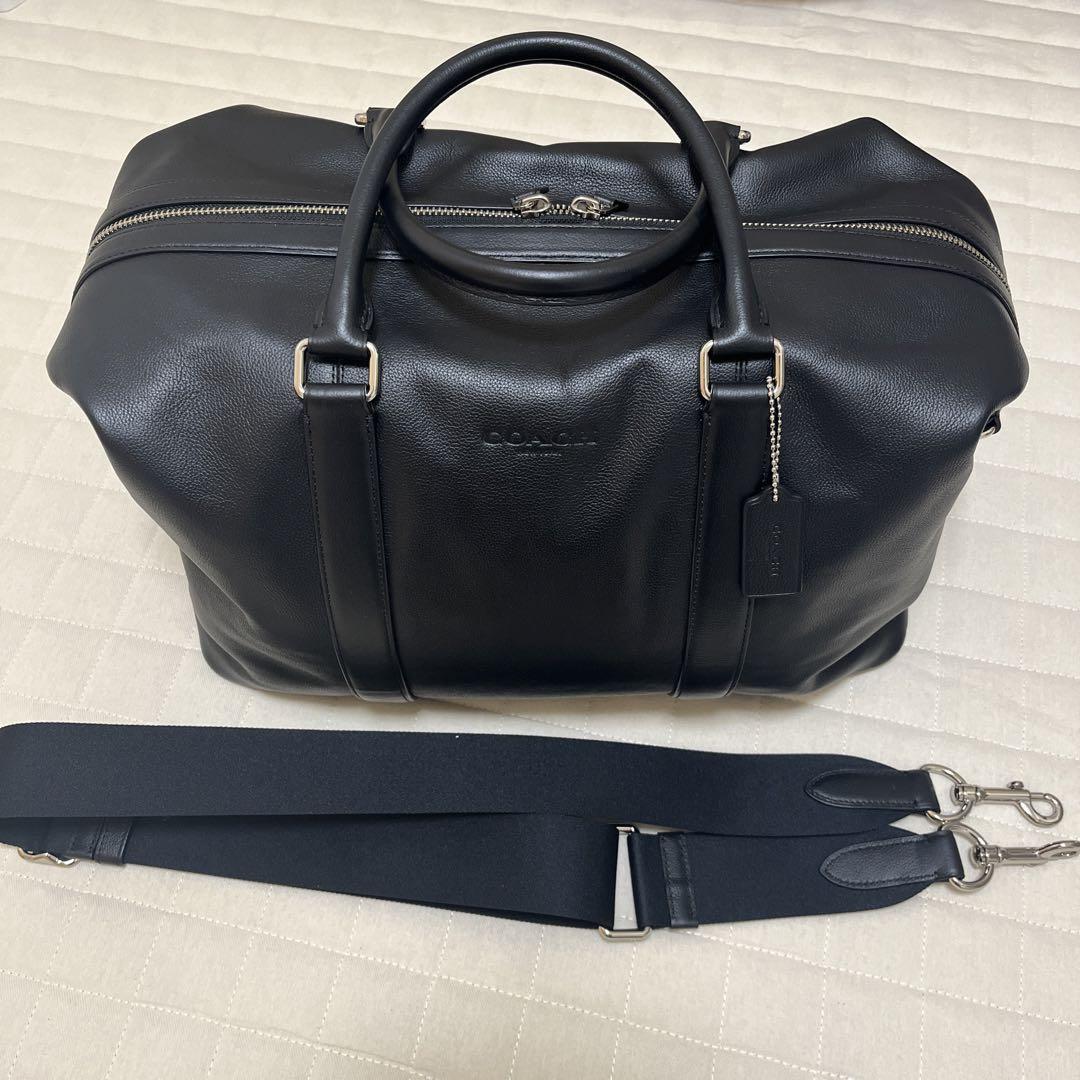 美品 COACH （ コーチ ）メンズ ボストンバッグ　黒色○素材