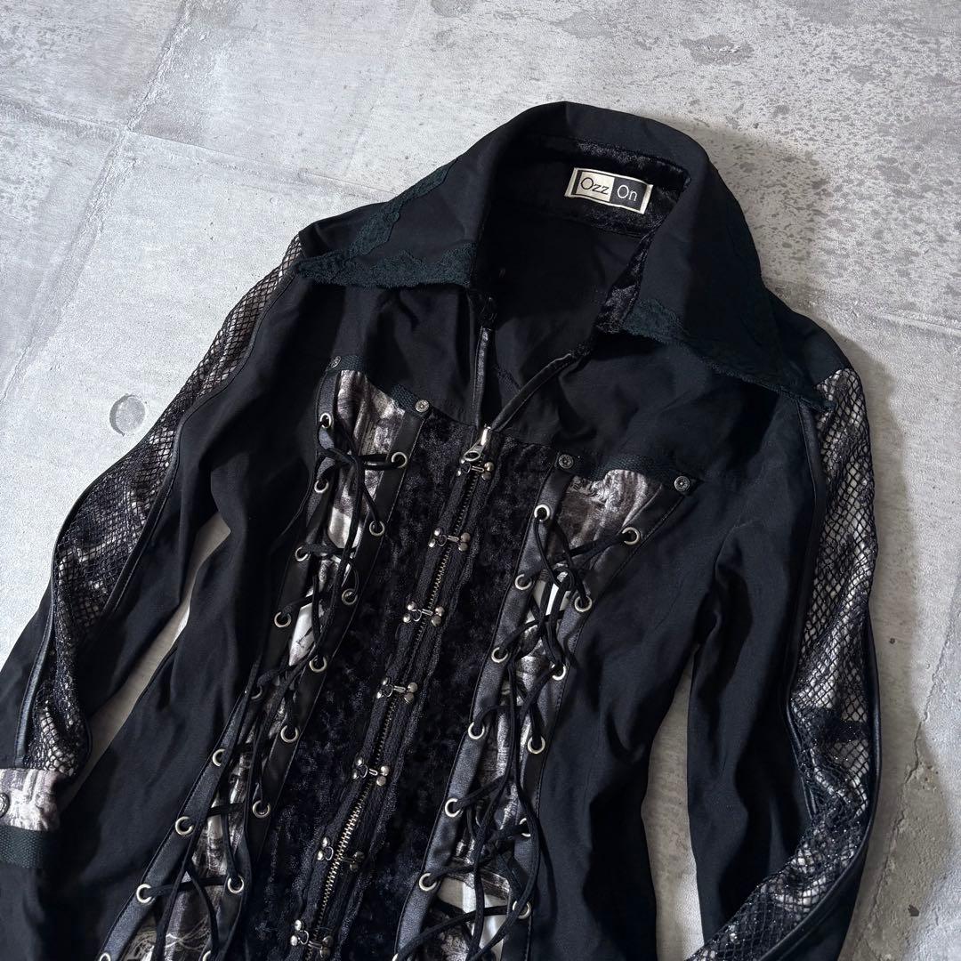 Ozz On lace up shirt jacket gimmick y2k Ozz On lace up shirt jacket gimmick y2k