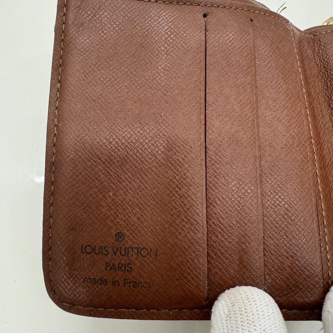 ［鑑定済］ルイ ヴィトン　コンパクトジップ  モノグラム　 折り財布