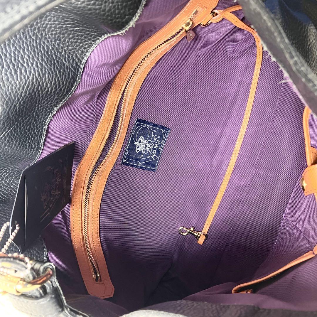 美品】ADMJ ハンド レザー ブラック シボ加工 ゴールド金具
