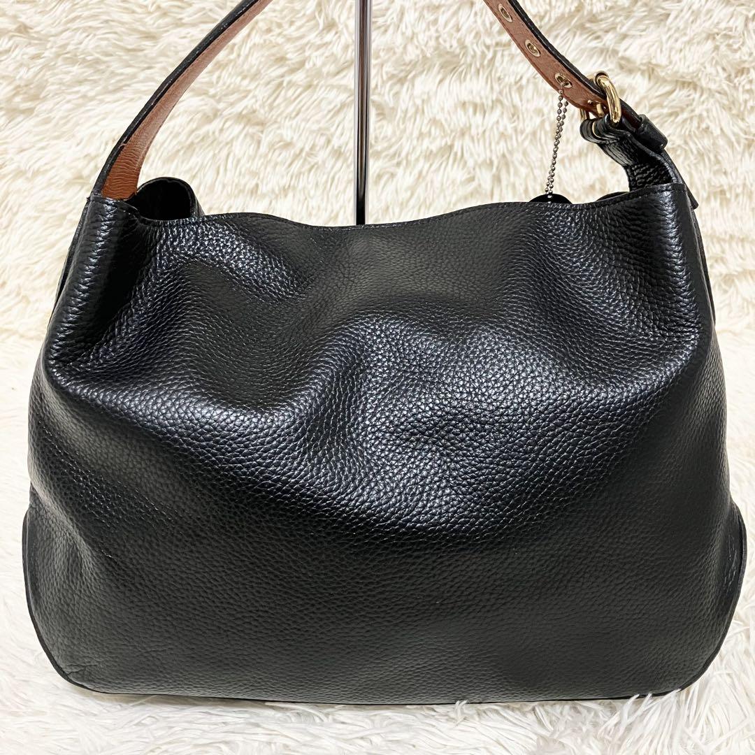 【美品】ADMJ ハンド レザー ブラック シボ加工 ゴールド金具 美品】ADMJ ハンド レザー ブラック シボ加工 ゴールド金具