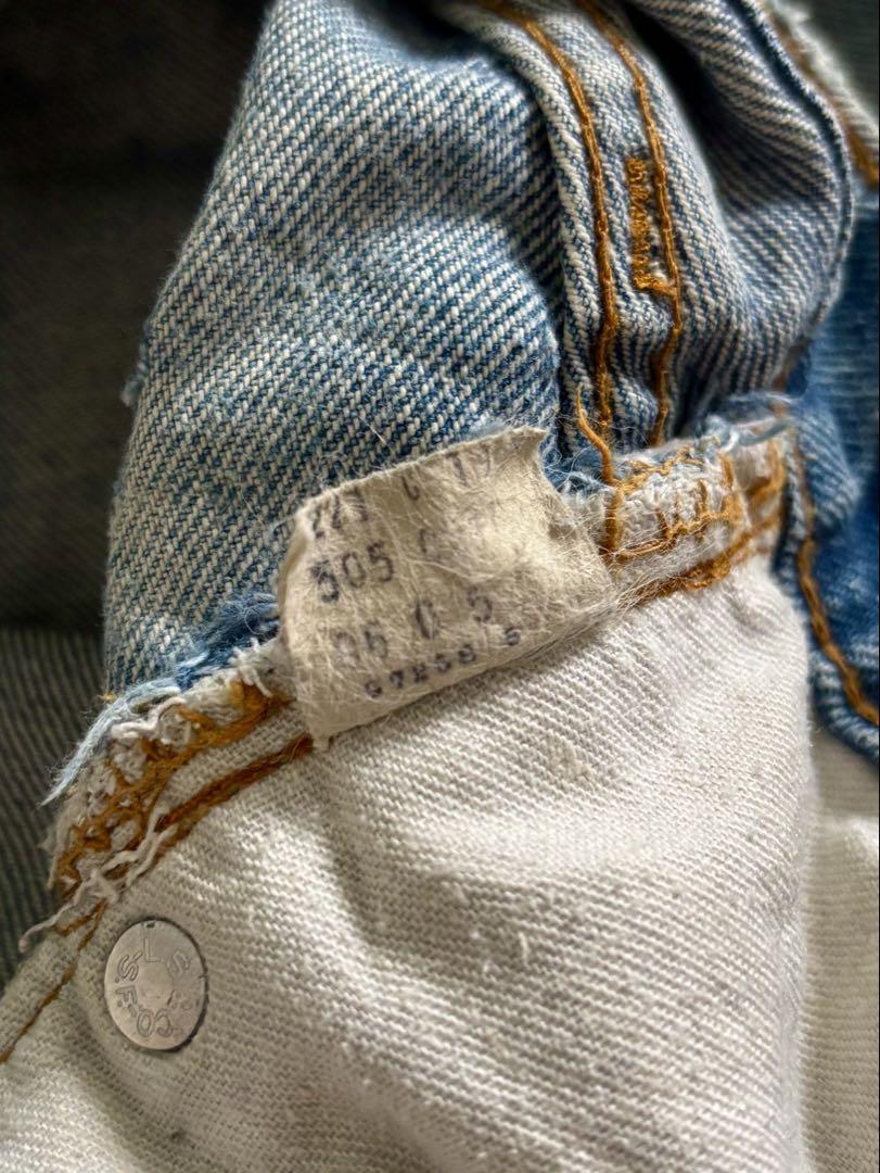 Levis/USA 505 66後期 グランジデニム サークルR 裏印5 W32