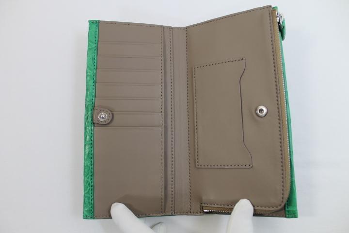クロコダイル 財布 長財布 本革 束入れ グリーン マット仕上げ 最高品質